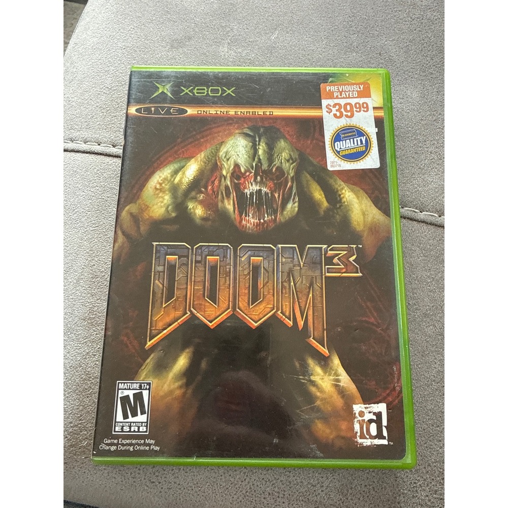 Doom 3 Microsoft Xbox Original Video Game 2005 id Software FPS Sci-Fi Horror